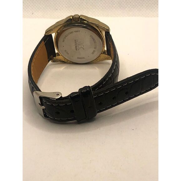 Anne Klein Unisex Black Leather Analog Red Dial Quartz Genuine Wrist Watch OP283 - Picture 9 of 9